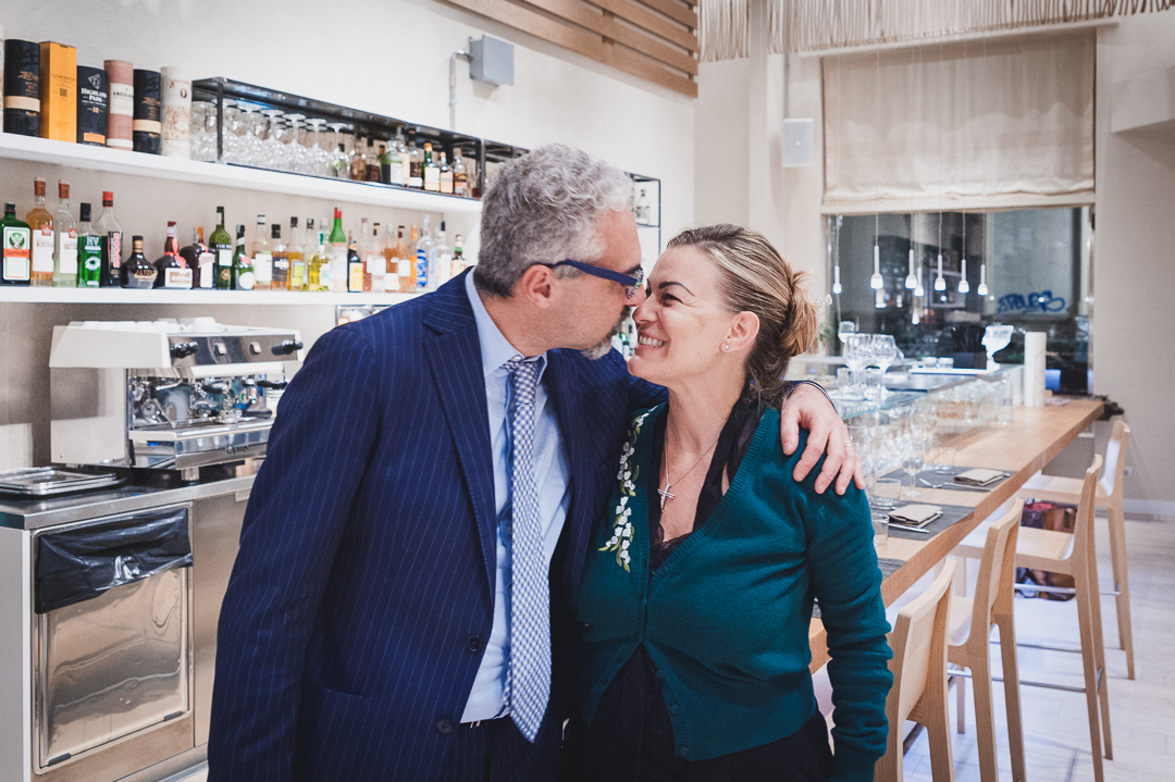 Foto di Cristina Sartori e Antonio Colucci titolari del ristorante Angolo 16